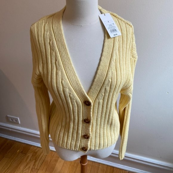 Yellow Target Button Cardigan - Picture 1 of 6